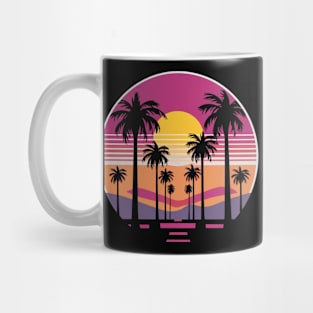 80s Vaporwave Palm Trees Sunset aesthetic Mug